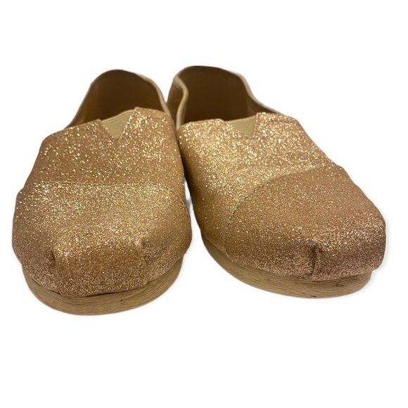 TOMS pink champagne glittery slip on sandals size 7 - Picture 5 of 6